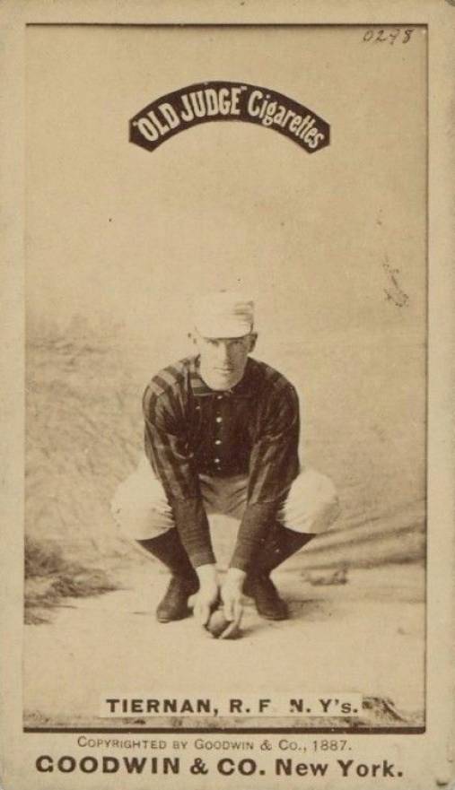 1887 Old Judge Tiernan, R.F. N.Y's. #457-3a Baseball Card