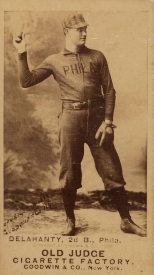 1887 Old Judge Delahanty, 2 B., Phila. #123-4a Baseball Card