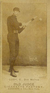 1887 Old Judge Cody, C., Des Moines #82-4a Baseball Card