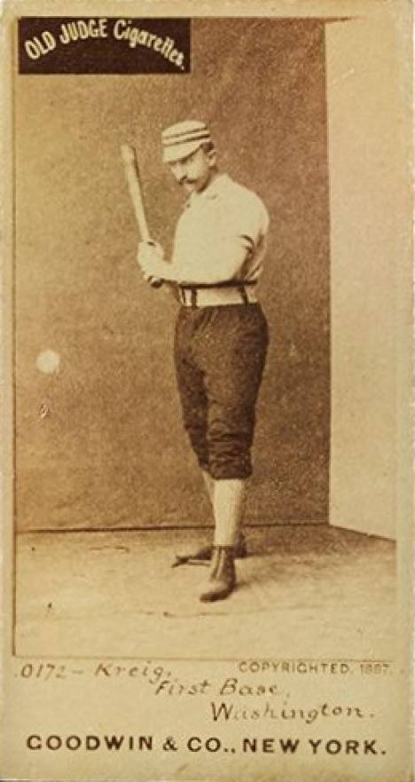 1887 Old Judge Kreig, First Base, Washington #269-3b Baseball Card