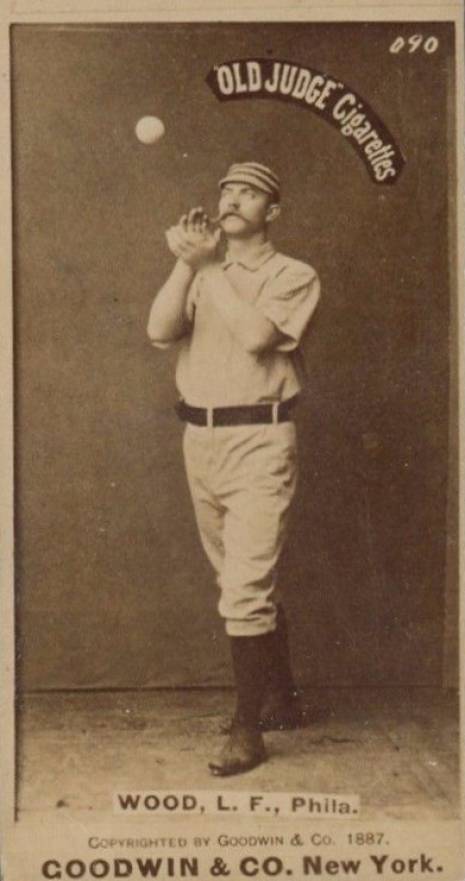 1887 Old Judge Wood, L.F., Phila. #508-2a Baseball Card