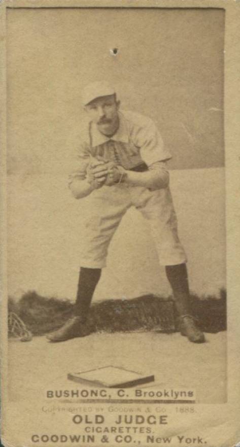 1887 Old Judge Bushong, C. Brooklyn's #60-3b Baseball Card