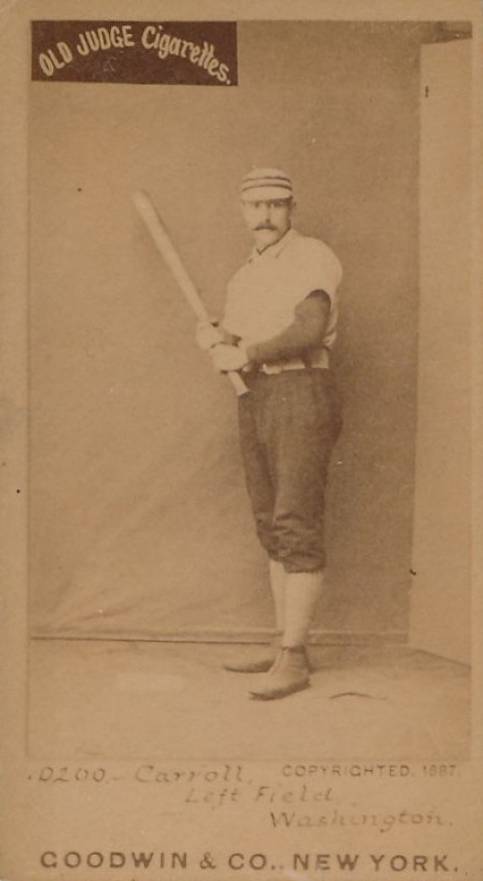 1887 Old Judge Carroll, Left Field, Washington #67-1a Baseball Card