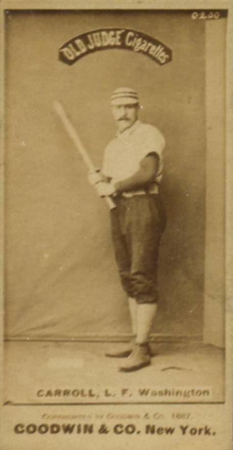 1887 Old Judge Carroll, L.F., Washington #67-1b Baseball Card