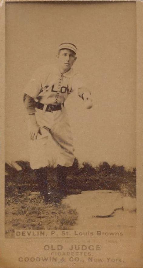 1887 Old Judge Devlin, P. St. Louis Browns #125-4a Baseball Card