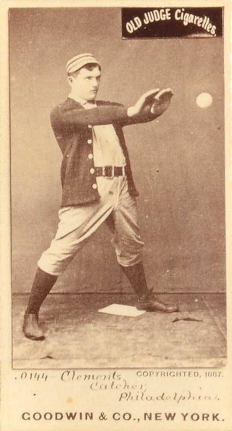 1887 Old Judge Clements, Catcher, Philadelphia #79-2b Baseball Card