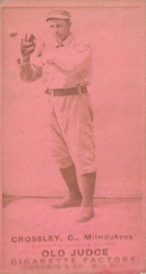 1887 Old Judge Crossley, C., Milwaukees #101-3b Baseball Card