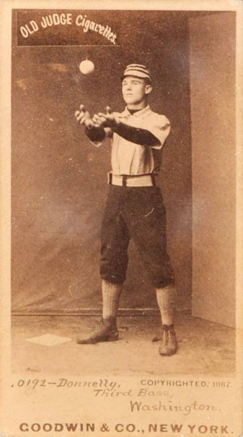 1887 Old Judge Donnelly, Third Base, Washington #129-1b Baseball Card