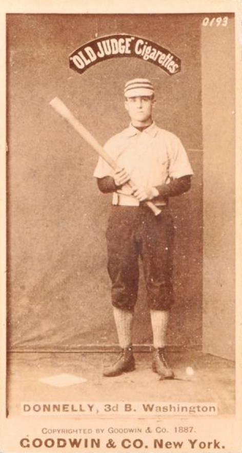 1887 Old Judge Donnelly, 3d B. Washington #129-2a Baseball Card