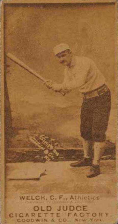 1887 Old Judge Welch, C.F., Athletics #485-2a Baseball Card