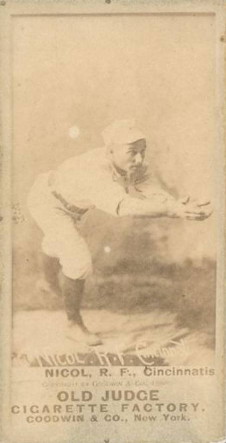 1887 Old Judge Nicol, R.F., Cincinnatis #346-5b Baseball Card