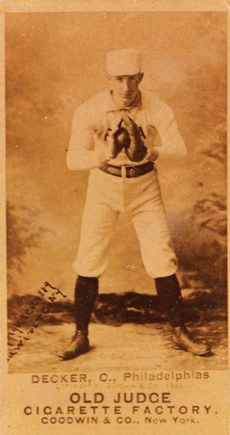 1887 Old Judge Decker, C., Philadelphias #122-4a Baseball Card