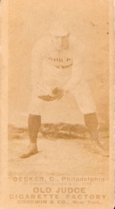 1887 Old Judge Decker, C., Philadelphia #122-4b Baseball Card