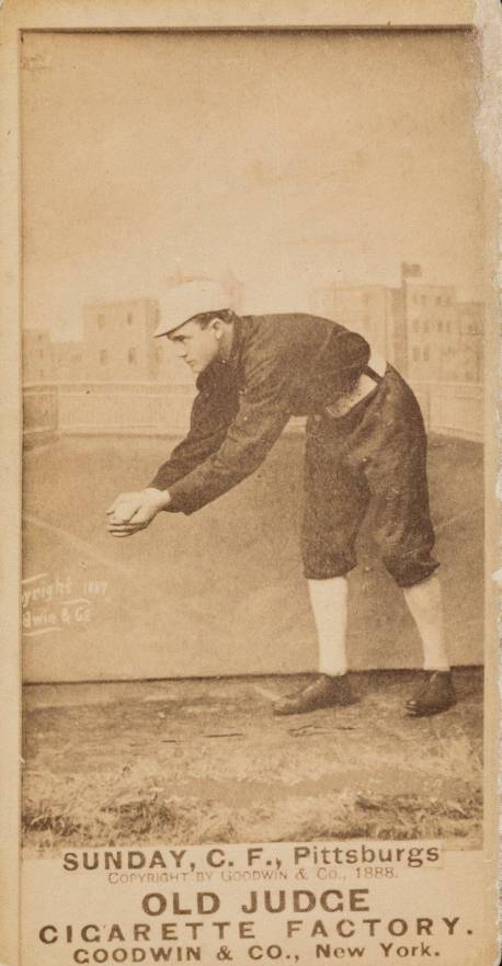 1887 Old Judge Sunday, C.F., Pittsburgs #446-1b Baseball Card
