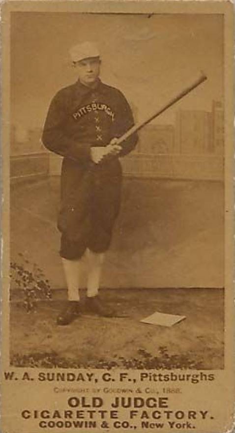 1887 Old Judge W.A. Sunday, C.F., Pittsburghs #446-2b Baseball Card