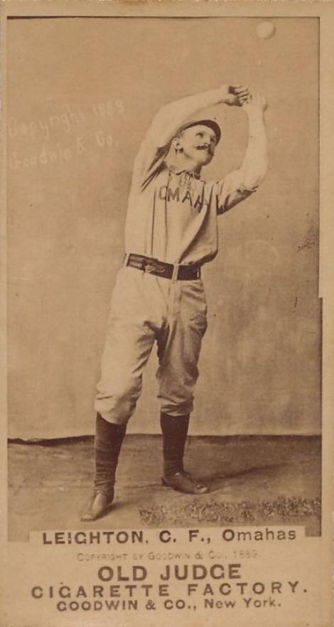 1887 Old Judge Leighton, C.F., Omahas #276-4a Baseball Card