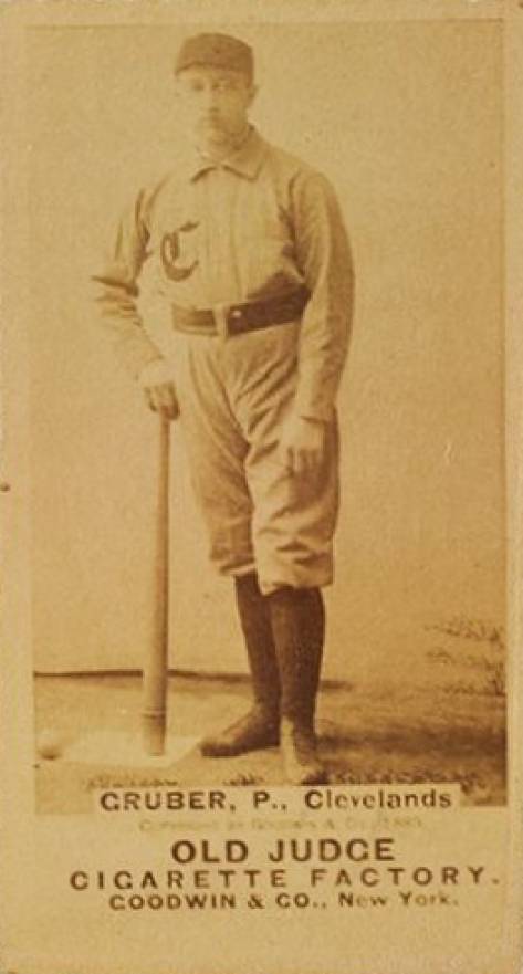 1887 Old Judge Gruber, P., Clevelands #202-5a Baseball Card
