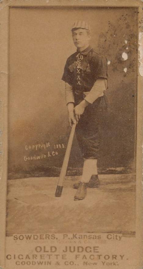 1887 Old Judge Sowders, P., Kansas City #432-4a Baseball Card
