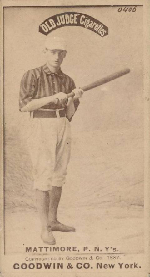 1887 Old Judge Mattimore, P. N.Y's #297-3a Baseball Card