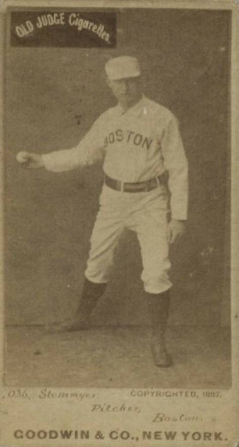 1887 Old Judge Stemmeyer, Pitcher, Boston #437-4b Baseball Card