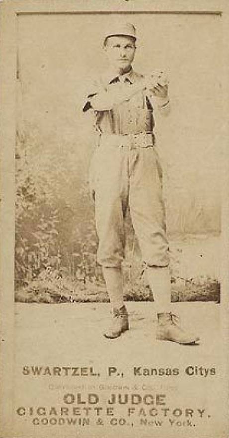 1887 Old Judge Swartzel, P., Kansas Citys #450-3b Baseball Card