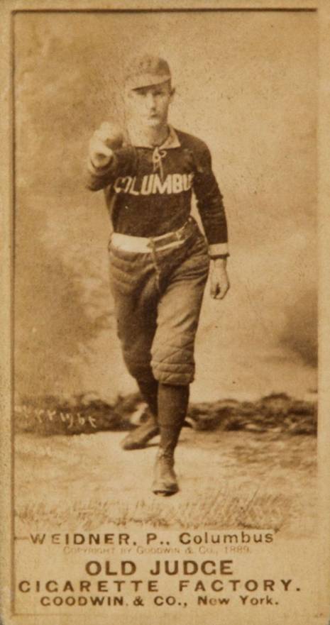 1887 Old Judge Weidner, P., Columbus #484-4a Baseball Card