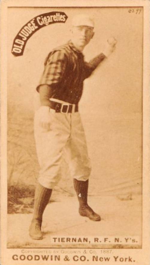 1887 Old Judge Tiernan, R.F. N.Y's. #457-4a Baseball Card