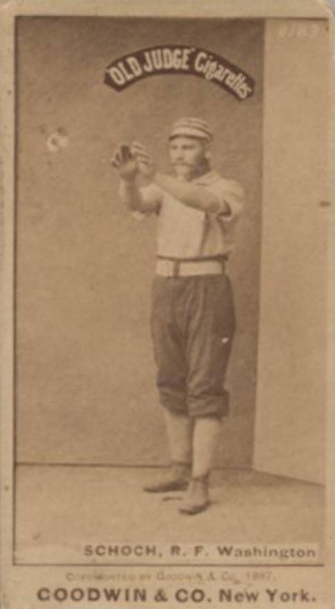 1887 Old Judge Shoch, R.F., Washington #416-2a Baseball Card
