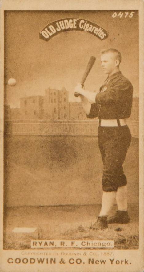 1887 Old Judge Ryan, R.F. Chicago #396-6a Baseball Card