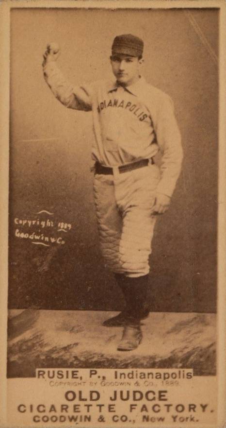 1887 Old Judge Rusie, P., Indianapolis #395-3a Baseball Card