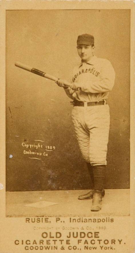 1887 Old Judge Rusie, P., Indianapolis #395-5a Baseball Card