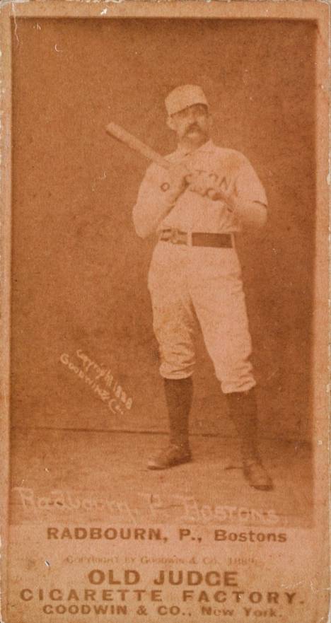 1887 Old Judge Radbourn, P., Bostons #377-3b Baseball Card