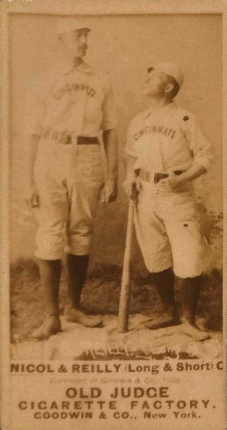 1887 Old Judge Nicol & Reilly (Long & Short) C #346-7e Baseball Card