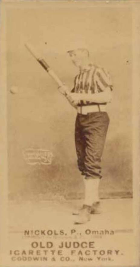 1887 Old Judge Nichols, P., Omaha #342-2a Baseball Card
