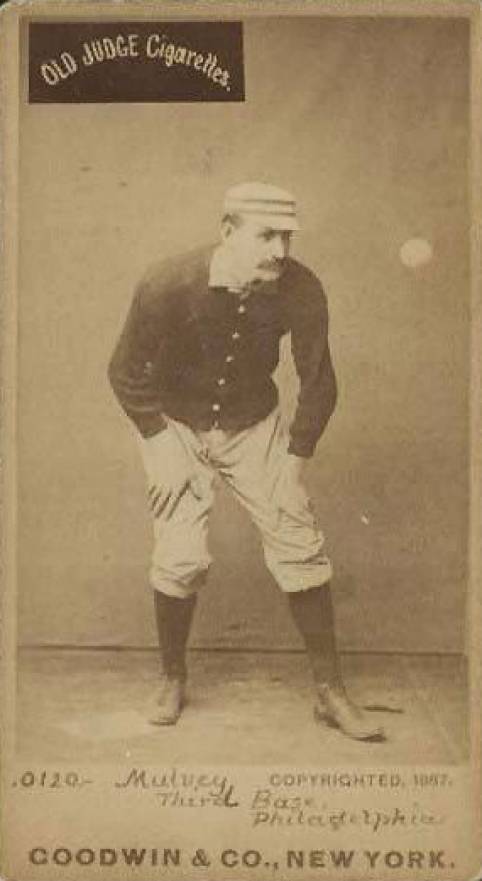 1887 Old Judge Mulvey, Third Base, Philadelphias #332-1a Baseball Card