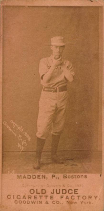 1887 Old Judge Madden, P., Bostons #288-3a Baseball Card