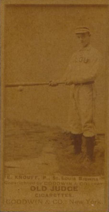 1887 Old Judge E. Knouff, P., St. Louis Browns #267-2a Baseball Card