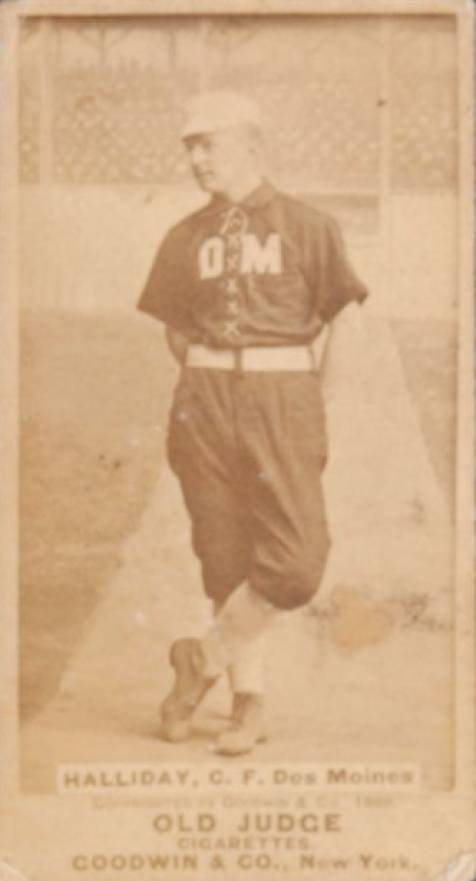 1887 Old Judge Halliday, C.F. Des Moines #231-1a Baseball Card