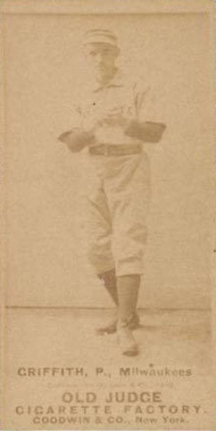 1887 Old Judge Griffith, P., Milwaukees #201-3a Baseball Card