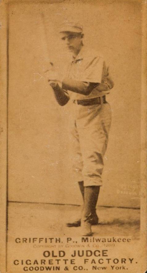 1887 Old Judge Griffith, P., Milwaukee #201-1a Baseball Card