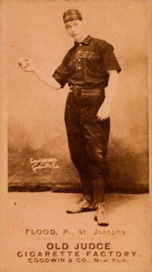 1887 Old Judge Flood, P., St. Josephs #164-4a Baseball Card