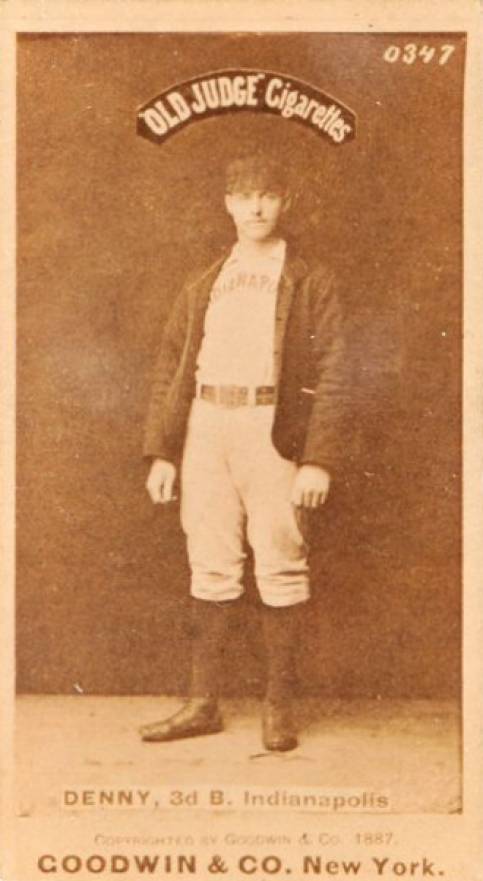 1887 Old Judge Denny, 3d B. Indianapolis #124-2a Baseball Card
