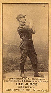 1887 Old Judge Cunningham, P., Baltimores #105-1a Baseball Card