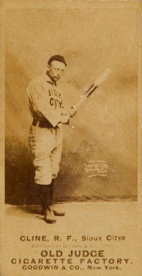 1887 Old Judge Cline, R.F., Sioux Citys #81-5a Baseball Card