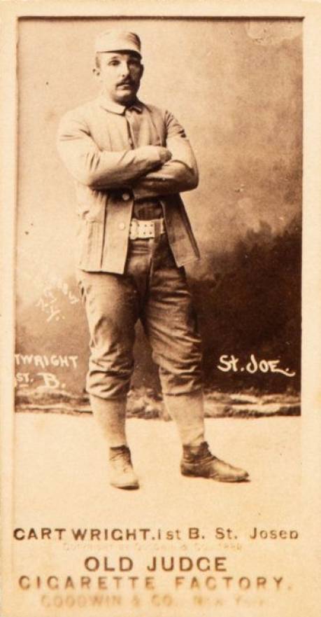 1887 Old Judge Cart Wright, 1st B. St. Josep #70-1a Baseball Card