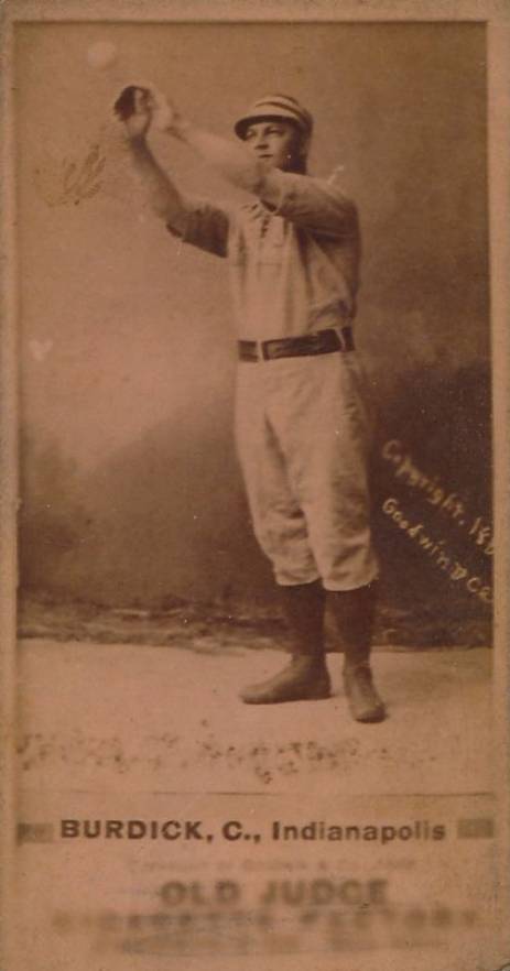 1887 Old Judge Burdick, C., Indianapolis #52-2a Baseball Card