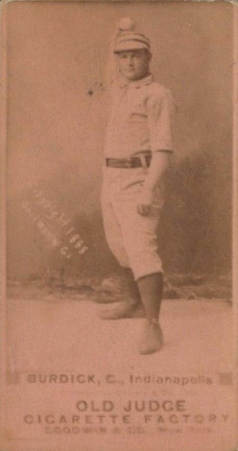 1887 Old Judge Burdick, C., Indianapolis #52-1a Baseball Card