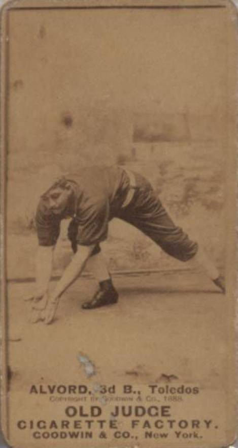 1887 Old Judge Alvord, 3d B., Toledos #6-1a Baseball Card