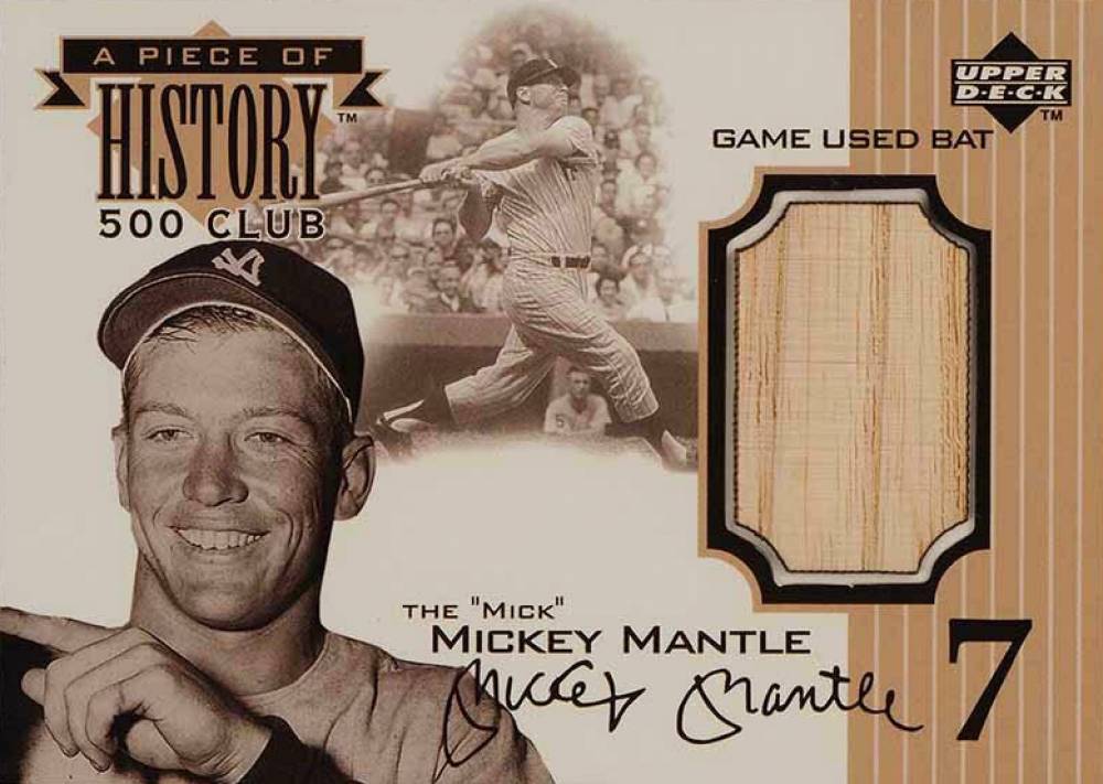 1999 Upper Deck Piece of History 500 HR Club Mickey Mantle #536HR Baseball Card