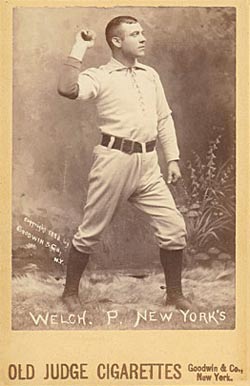 1888 Old Judge Cabinets Welch, P. New York's. #486-1a Baseball Card